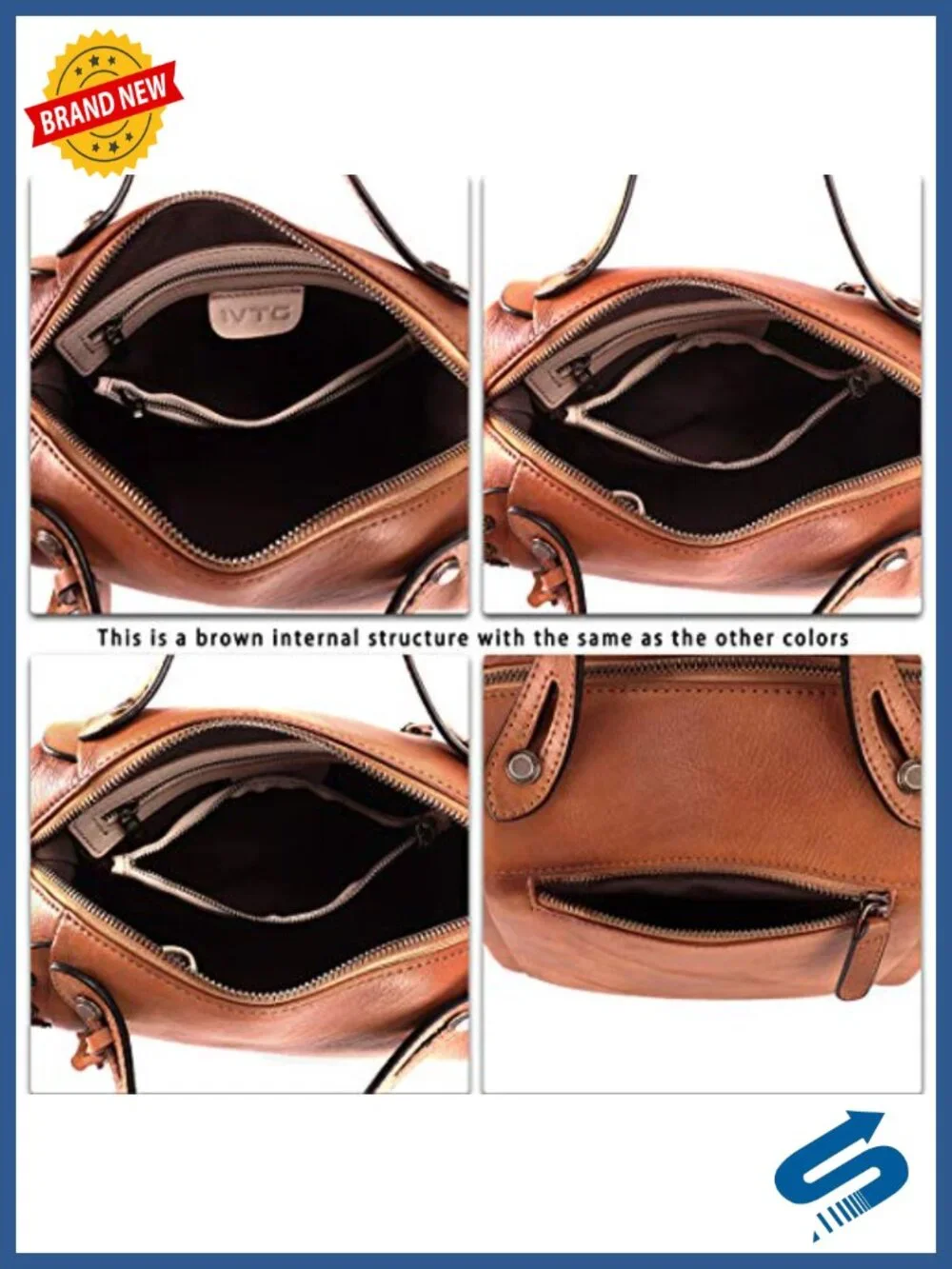 Genuine Leather Vintage Handmade Shoulder Bag Crossbody Satchel with Strap